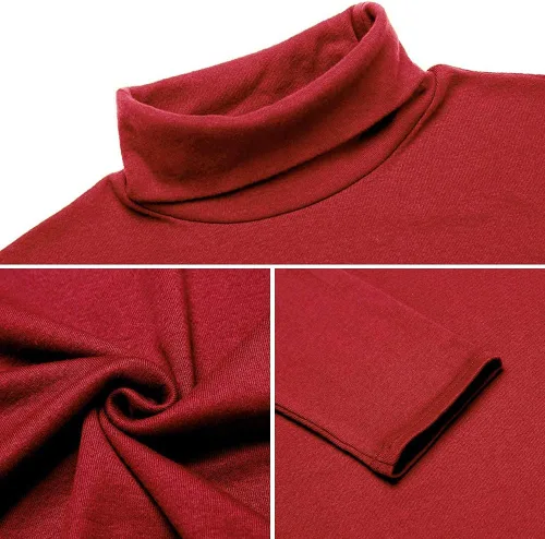 Vista 75 de Camiseta de manga larga para hombre, ajustada, ligera, con cuello de tortuga