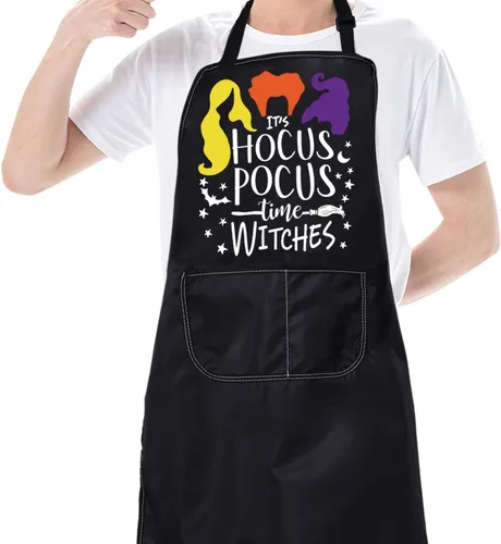 Vista 5 de CMNIM Sanderson Sister Aprons Hocus - Delantal inspirado en la película, regalos para los fanáticos de Winifred, Sarah y Mary Witch, delantal