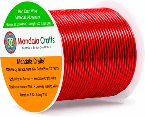 Vista 33 de Mandala Crafts - Alambre de aluminio anodizado de calibre 22 para hacer joyas - 137.2 m de alambre flexible surtido y coloreado - Doble para bonsái