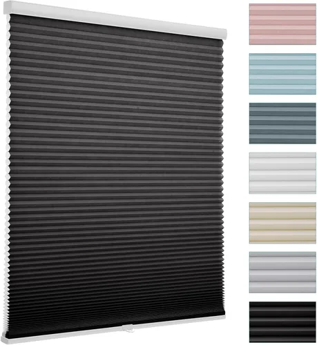Vista 11 de MYshade Persianas celulares de tamaño personalizado, persianas opacas sin cordones para dormitorio, baño, sala de estar, control de luz, persianas