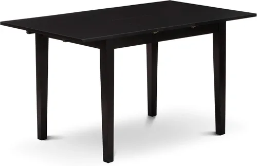 Vista 3 de East West Furniture NOGR3-BLK-W - Juego de mesa de comedor de 3 piezas para espacios pequeños que contiene una mesa de comedor rectangular con hoja
