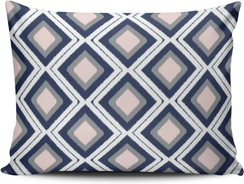 Vista 13 de Fundas de almohada decorativas Ikat con patrón de diamante en rojo y crema, cojín personalizable rectangular, tamaño 12 x 16 pulgadas, funda