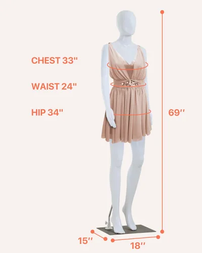 Vista 7 de Maniquí de maniquí femenino de 69 pulgadas, maniquí realista de cuerpo completo, giros de cabeza con base de metal, plástico para adultos