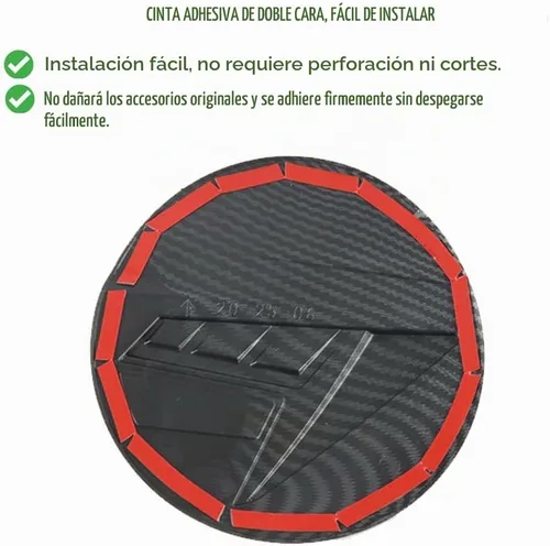 Vista 6 de Cubierta de tapa de tanque de combustible de grano de fibra de carbono ABS, cubierta de llenado de aceite, decoración de puerta, accesorios