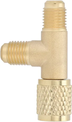 Vista 9 de 1/4 in válvula acoplador rápido adaptador en T, acoplador rápido acceso Tee HAVC vacío Tee adaptador de la camiseta refrigerante adaptador