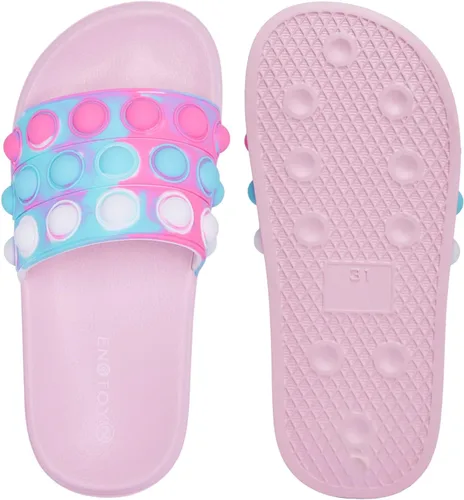 Vista 5 de Engtoy Sandalias para niños y niñas, unisex, ligeras, antideslizantes, puntera abierta, cómodas, para ducha, playa, divertidas sandalias