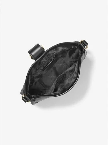 Vista 2 de Michael Kors Bolso bandolera tipo hobo con logotipo pequeño de Gabby, Negro