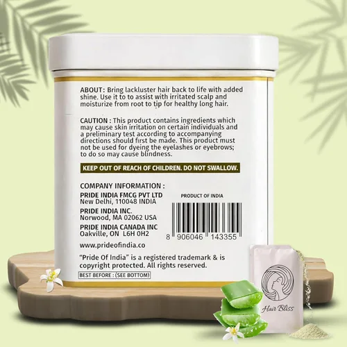 Vista 3 de Hair Bliss Natural Aloe Vera Herbal Hair & Skin Conditioning Powder 12 Individual Sachets (10 gm Each) Reusable Brush & Tray Included By Pride