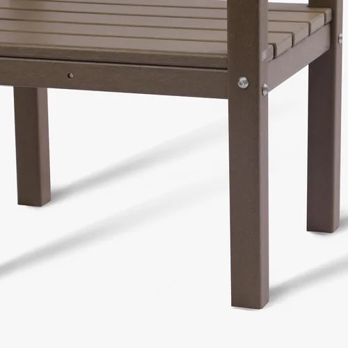 Vista 8 de WestinTrends Malibu Adirondack HDPE - Mesa auxiliar de 2 niveles para patio, 36 pulgadas, color marrón oscuro