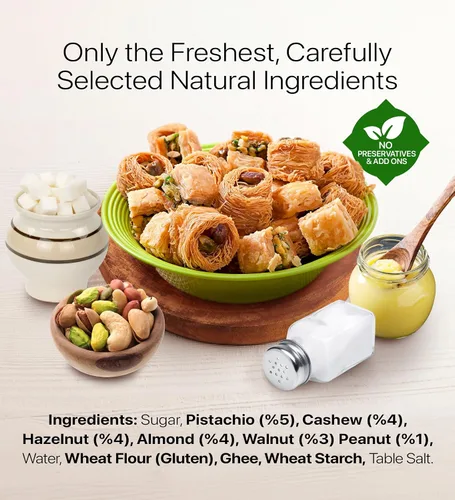 Vista 5 de Cerez Pazari Baklava Juego de regalo de pastelería – Pastelería turca de Baklava con nueces y especias – Caja de regalo de Baklava de Turquía