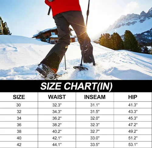 Vista 6 de Pantalones de senderismo con forro polar para hombre, pantalones cargo de camuflaje de invierno, pantalones de esquí de trabajo casuales para hombre
