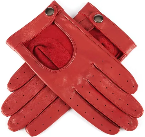 Vista 8 de Harssidanzar Guantes de conducción de cuero para mujer, guantes de cuero de oveja finos sin forro para pantalla táctil KL021