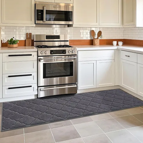 Vista 39 de COSY HOMEER Alfombras suaves de cocina [2 piezas] para el frente del fregadero súper absorbentes, tapetes y tapetes de cocina de 20 x 30 pulgadas/20