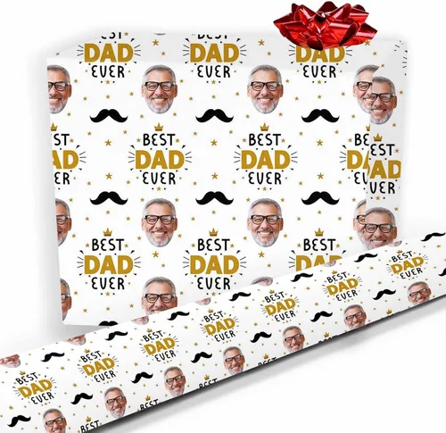 Vista 7 de COLORSFORU Papel de regalo personalizado de feliz cumpleaños con foto de nombre: fabricado en EE. UU., rollo de papel de regalo personalizado, papel