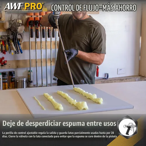 Vista 4 de AWF PRO Pistola de espuma en aerosol: boquilla de 2 pies de largo, alta precisión, control de flujo ajustable, aplicador profesional de grado