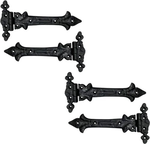 Vista 20 de Adonai Hardware Adonijah Bisagra falsa de aluminio para montaje frontal (6.5" x 12 Pack, Negro mate) para puertas de granero, puertas, armarios