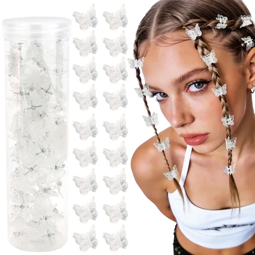 Vista 6 de YISSION 60 pinzas pequeñas de mariposa para el cabello (negro)