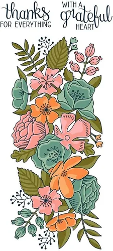 Vista 3 de Grateful Flowers - Juego de sellos y troqueles transparentes para hacer tarjetas, plantillas cortadas para álbumes de recortes, álbum de fotos