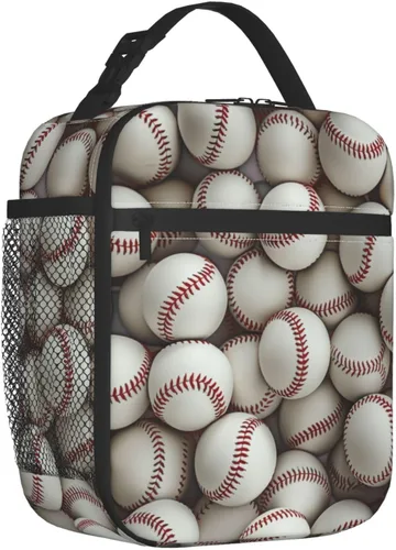 Vista 3 de Lonchera aislada para niños y adultos, lonchera de béisbol para el trabajo, picnic, escuela, viajes, senderismo, playa o pesca, bolsa de almuerzo