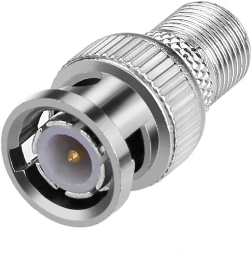 Vista 2 de BNC macho enchufe a F hembra adaptador de conector coaxial adaptador de acoplador CCTV Cámara (paquete de 5)