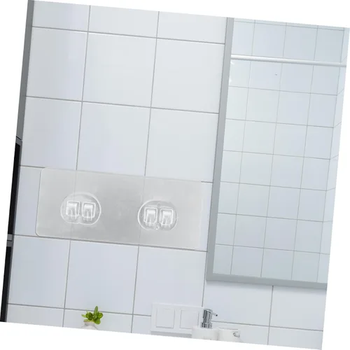 Vista 4 de Zerodeko 20 piezas de calcomanías transparentes con hebilla de doble garra que no deja marcas, parches adhesivos de plástico resistente, perchas