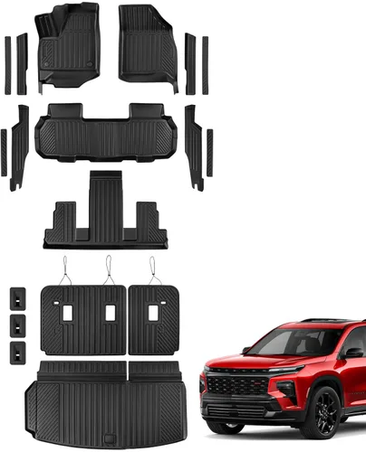 Vista 35 de Alfombrillas para suelo de Dodge Durango 2016-2025 2026 de 6 asientos, protector de carga para todo tipo de clima, TPE resistente, impermeable