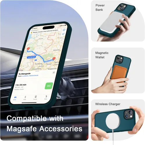Vista 1589 de Funda para Google Pixel 10 Pro XL, cubierta magnética mate, color negro Fit for MagSafe, Screen Protector included, Shockproof Military Grade