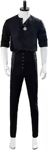Vista 2 de Geralt of Rivia Cosplay traje casual desgaste camisa hombres negro traje Halloween carnaval por encargo