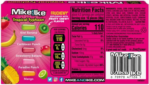 Vista 8 de Paquete de placer Mike and Ike: (6) cajas de 5 onzas, (2) Berry Blast, (2) frutas originales, (2) Tropical Typhoon