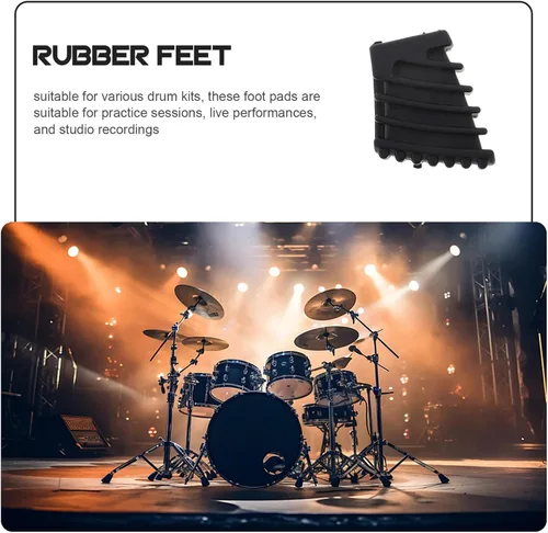 Vista 3 de 3pcs Anti-slip Rubber Feet for Drum Leg Protection and Stability