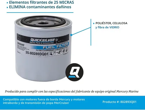 Vista 4 de 35-802893Q01 Filtro para Separar combustible/agua de Azogue/Mercurio