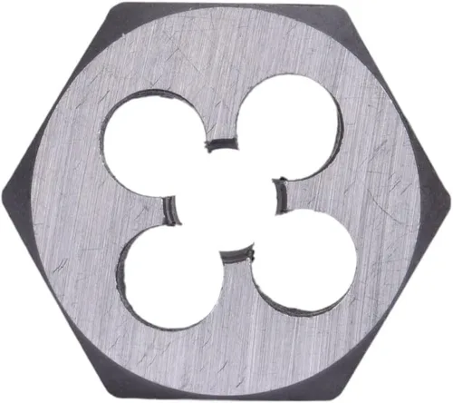 Vista 5 de Century Drill & Tool, 98219, 1-8 NC, Troquel hexagonal, Roscas externas de corte de precisión, Acero de aleación de alto carbono