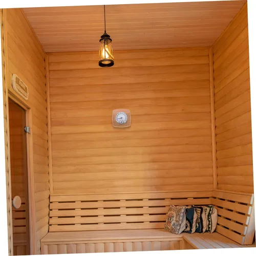 Vista 4 de Medidor de temperatura y humedad ambiente de sauna de pared Termómetro de sauna de madera higrómetro para entusiastas de la sauna