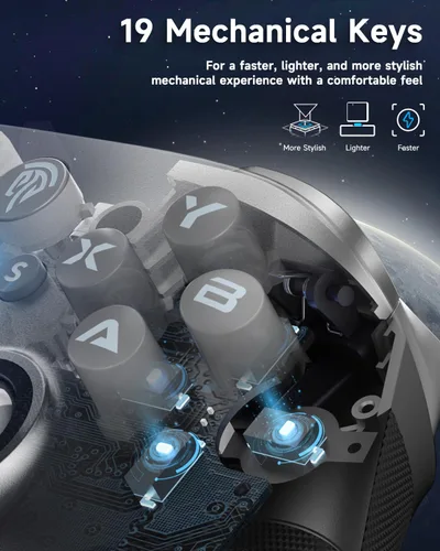 Vista 15 de EasySMX X10 Wireless PC Controller with Dual Hall Effect, Bluetooth Controller for PC/Switch/Steam/Android TV, Mobile - Include a White Swappable
