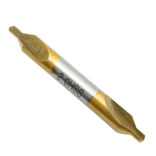 Vista 2 de MDEOOSKY 10 brocas centrales de 0.079 in - M2 HSS con revestimiento de titanio, punta combinada de 60° para torno y proyectos de molino y metalurgia