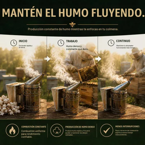Vista 5 de Combustible para fumador de colmena de abejas Fibra de algodón 100% natural Bolsa de 1 LB