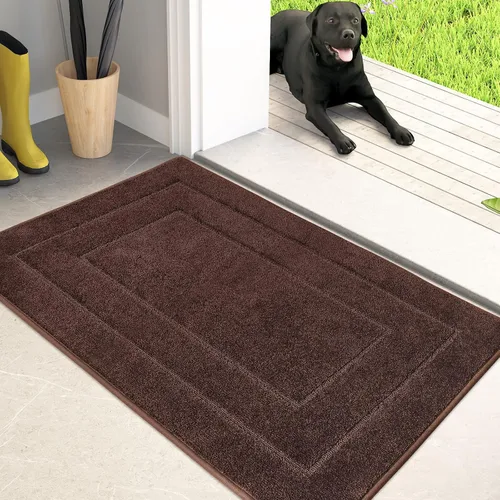 Vista 35 de PURRUGS Tapete para puerta que atrapa la suciedad, 20 x 31.5 pulgadas, antideslizante, lavable a máquina, tapete de entrada para perro, tapete