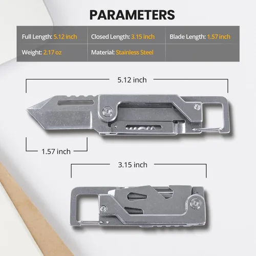 Vista 6 de EDCFANS Llavero multiherramienta con cuchillo, llaveros multiherramienta, regalos del Día del Padre para hombres, cuchillos de bolsillo Tanto