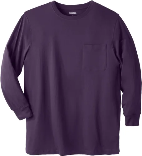 Vista 9 de KingSize Shrink-Less - Camiseta ligera de manga larga con bolsillo y cuello Negro