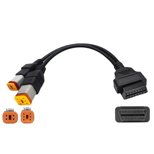 Vista 6 de Cable de diagnóstico Obd2 para Harley 4 pines 6 pines 2 en 1 Adaptador de escáner OBD para motocicleta, conector OBD2 funciona con herramienta