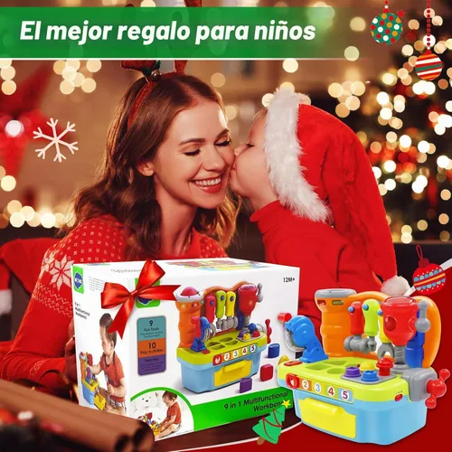 Vista 5 de Juguetes para bebés para niños y niñas de 1 año Banco de trabajo musical de aprendizaje para niños de 1 y 2 años Regalo de cumpleaños educativo