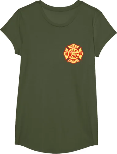 Vista 101 de Camiseta con logotipo de bomberos con símbolo de bombero, Negro