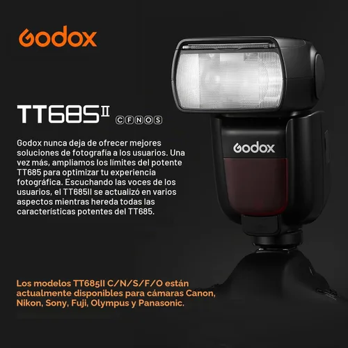 Vista 2 de Godox TT685II-C TTL Flash de cámara para Canon, con sistema 2.4G X, HSS