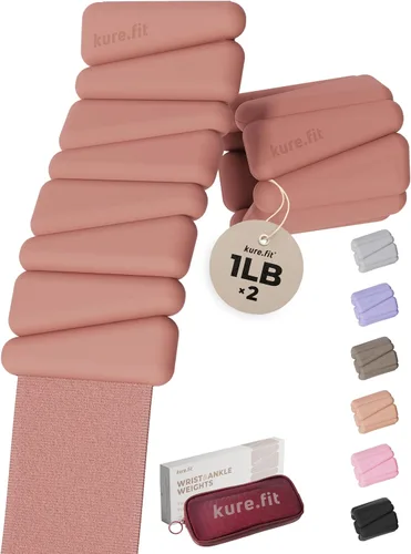 Vista 15 de Peso para Pilates Pesas ajustables para muñeca y tobillo para mujeres Brazaletes con peso 1 libra/ 2 libras cada una (Juego de 2) Juego de 2