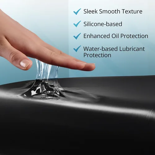 Vista 7 de Sábana Bajera de Vinilo Negro Queen Impermeable para Cama de Masaje con Bolsillo Lateral Protector de Colchón, Funda de Cama para Masaje Nuru