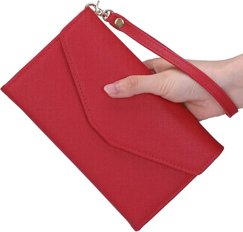 Vista 5 de Zoppen - Billetera y porta pasaporte y documentos de viaje (Ver.5) para mujer con bloqueo Rfid y correa para la muñeca