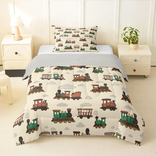 Vista 38 de Feelyou Juego de edredón de coche de carreras, tamaño individual, juego de ropa de cama de coche deportivo de velocidad para niños y niñas, edredón