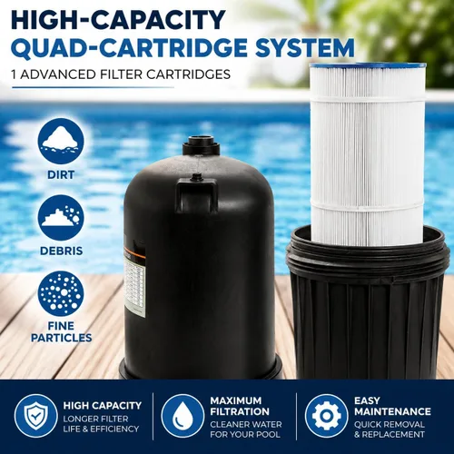 Vista 4 de XtremepowerUS Filtro de Cartucho de Piscina de 175 pies cuadrados para Piscina/Spa Enterrada, Filtro de Piscina para Piscinas de hasta 35,000 Galones