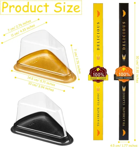 Vista 2 de Paquete de 200 recipientes para tartas de queso transparente, contenedor de plástico desechable, mini pastel con tapa, cajas individuales