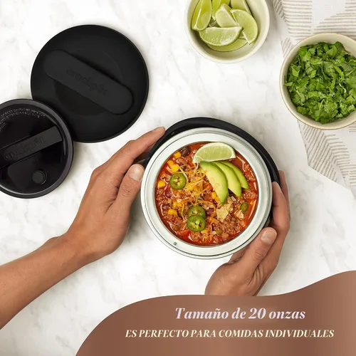 Vista 2 de Crock-Pot Fiambrera eléctrica portátil de 20 onzas, regaliz negro, perfecta para viajes sobre la marcha y uso en la oficina (paquete de 4)